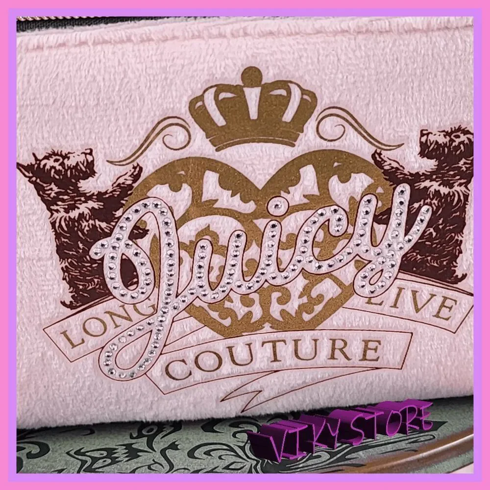 💕 NWT Juicy Couture Pink Velvet Train Case Front & Top Zippers #7199 💕